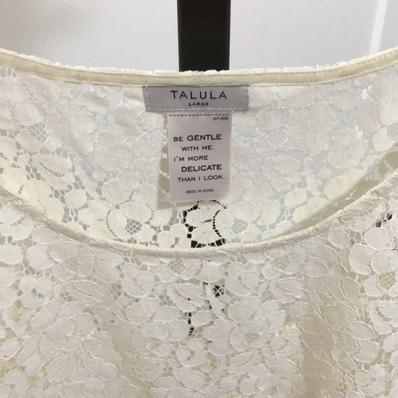 Aritzia Talula Cream Lace Top with Slip Shirt - Picture 4 of 4